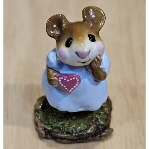 Wee Forest Folk M-80 Girl Sweetheart Retired Signed AP, No WFF Box 1982 Blue